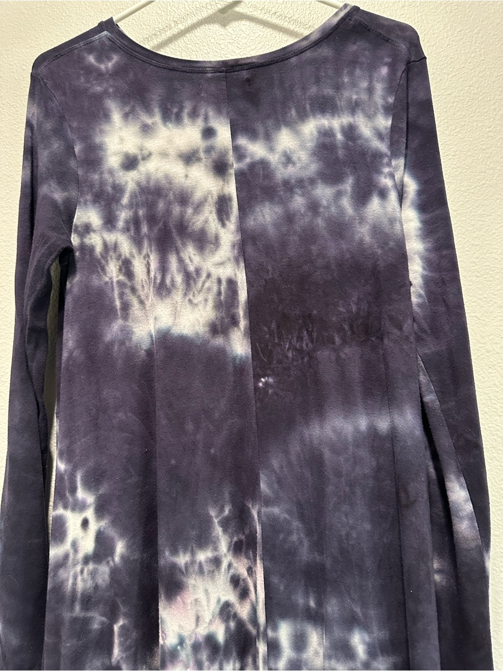 Natural Life Tie-Dye Long Sleeve Maxi Dress - Navy/white,small,pockets,fair cond - Picture 7 of 9